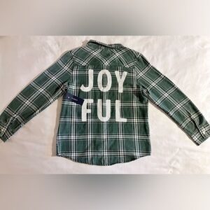 Spirit Jersey Green Plaid Button-Down Shirt Joyful Women’s Size Small NWT